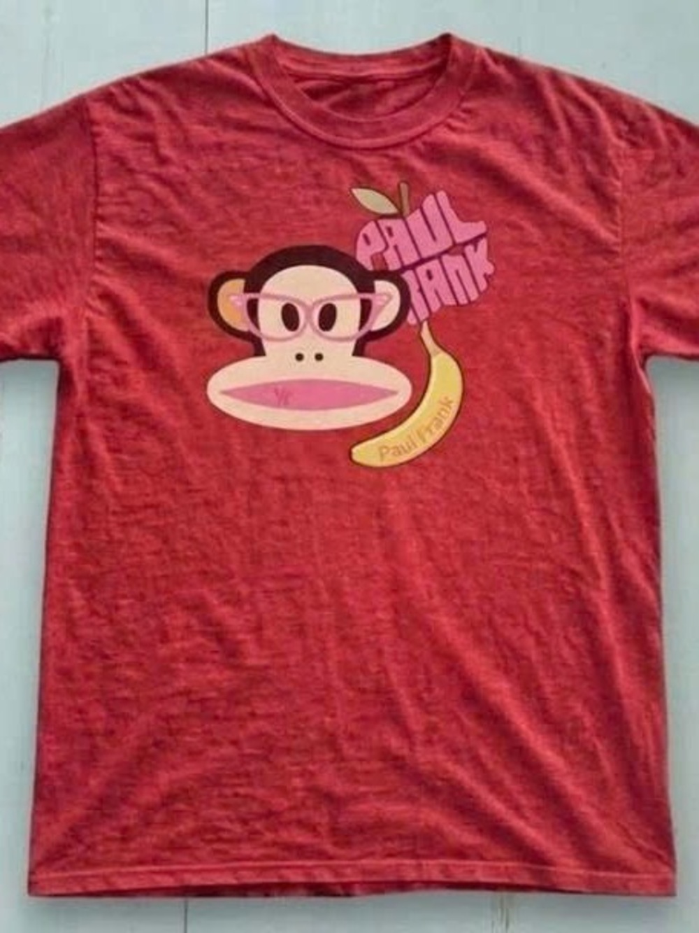 Paul Frank Red Tee with Pink Monkey Graphic